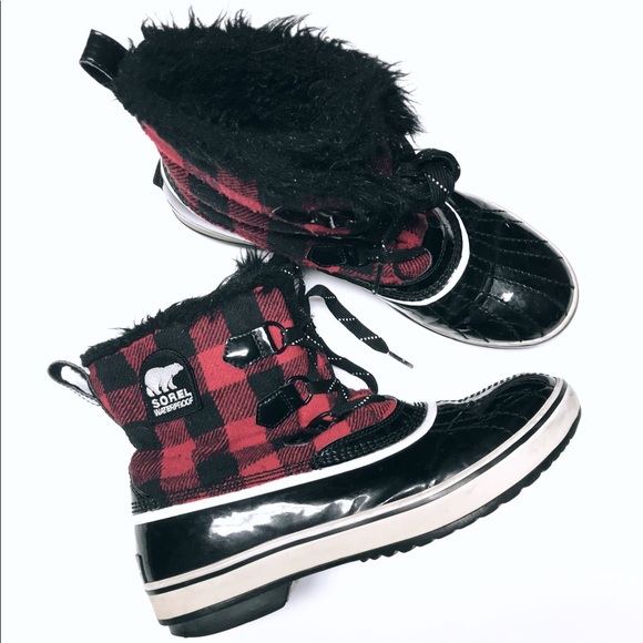 plaid sorel boots